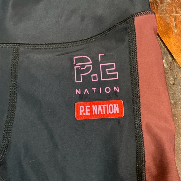 P.E Nation Colorblock Recycled Nylon Active Leggings Black Maroon Size XS - Picture 9 of 12